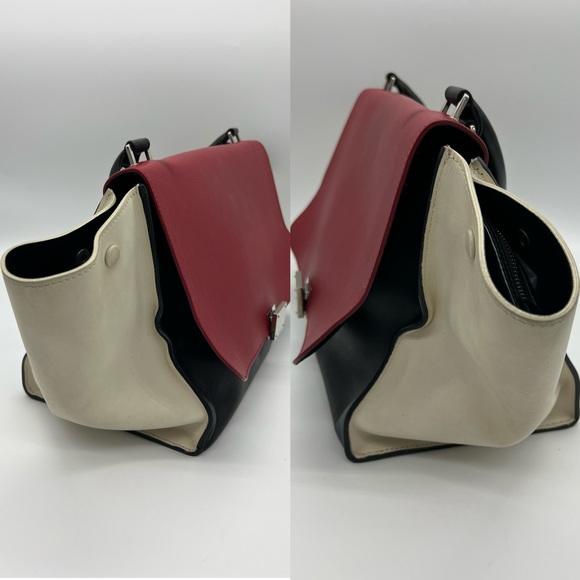 Authentic Celine tricolours Calfskin leather medium Trapeze handbag - Picture 6 of 16